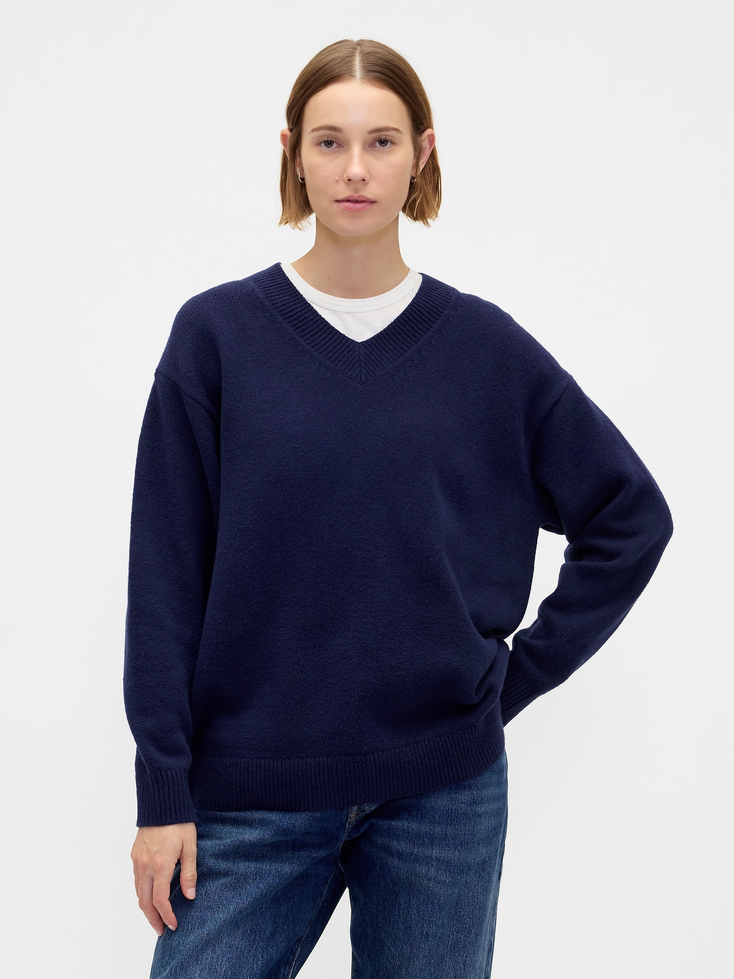 CashSoft Oversized V-Neck Sweater