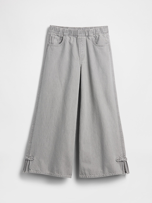 Image number 2 showing, Kids Low Rise Bow Split-Hem Baggy Jeans