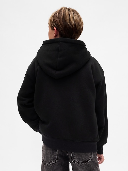 Image number 3 showing, Kids Relaxed Sherpa-Lined Zip Logo Hoodie