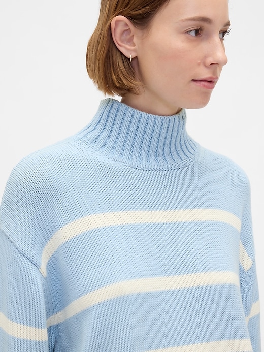 Image number 4 showing, 100% Cotton Oversized Mockneck Sweater