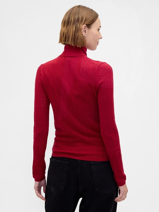Image number 3 showing, Pointelle Turtleneck Sweater