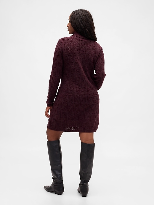 Image number 6 showing, CashSoft Pointelle Turtleneck Sweater Dress