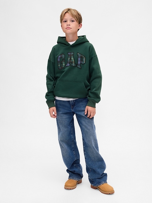 Image number 4 showing, Kids VintageSoft Relaxed Plaid Logo Hoodie