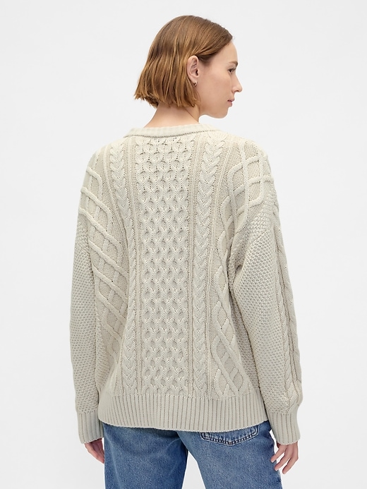 L'image numéro 3 présente Chandail surdimensionné en tricot torsadé 100 % coton