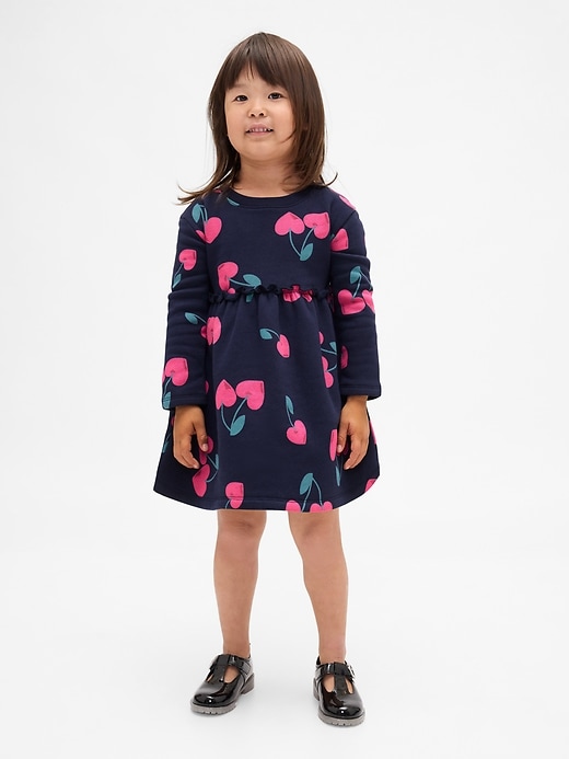 Image number 3 showing, Baby & Toddler Ruffle-Waist Sweatshirt Dress