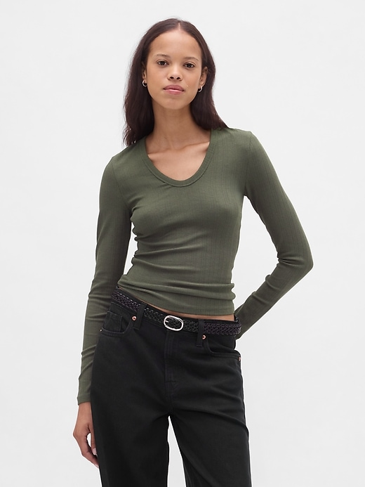 Image number 1 showing, Sheer Modern Rib T-Shirt