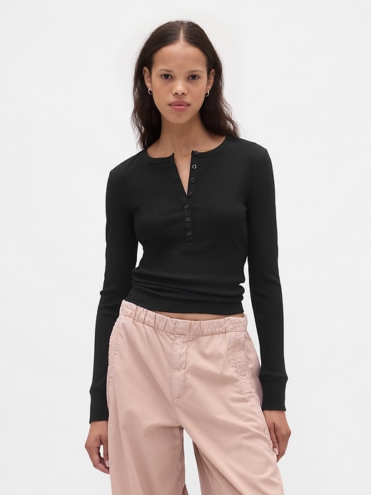 Image number 1 showing, Modern Rib Henley T-Shirt