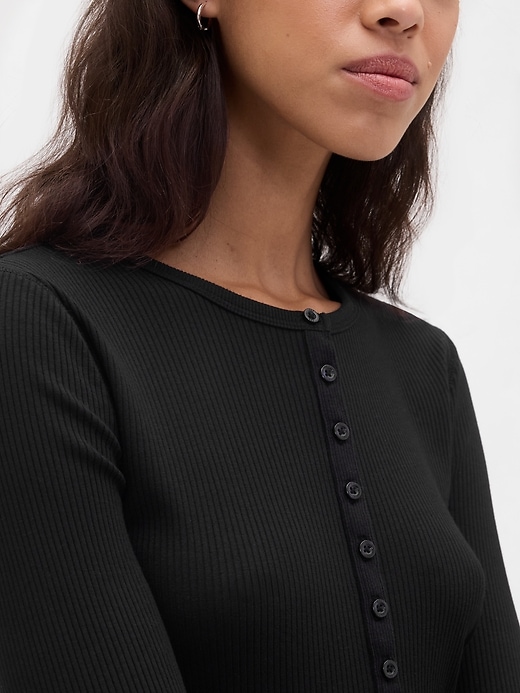 Image number 4 showing, Modern Rib Henley T-Shirt