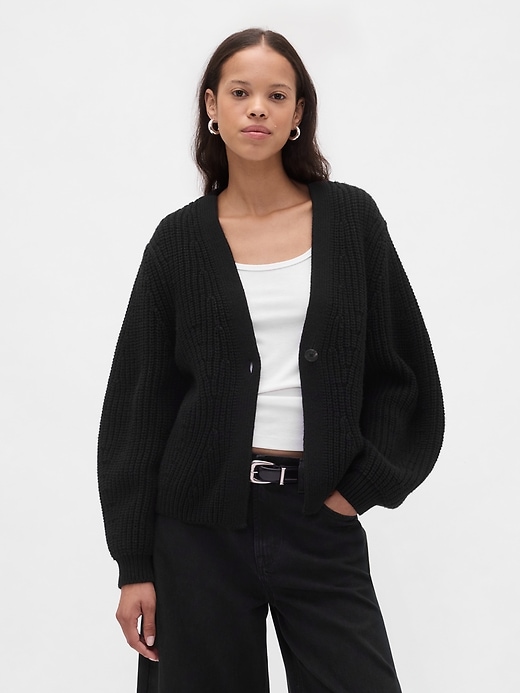 Image number 1 showing, Barrel-Sleeve Cardigan Sweater