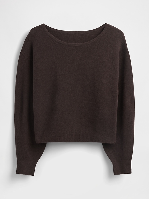 Image number 5 showing, CashSoft Stretch Lantern-Sleeve Crop Sweater
