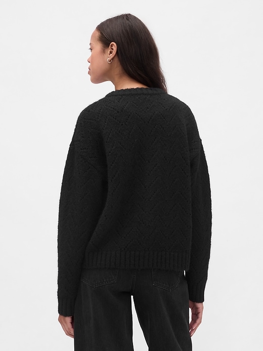 Image number 3 showing, Fuzzy Pointelle Cardigan