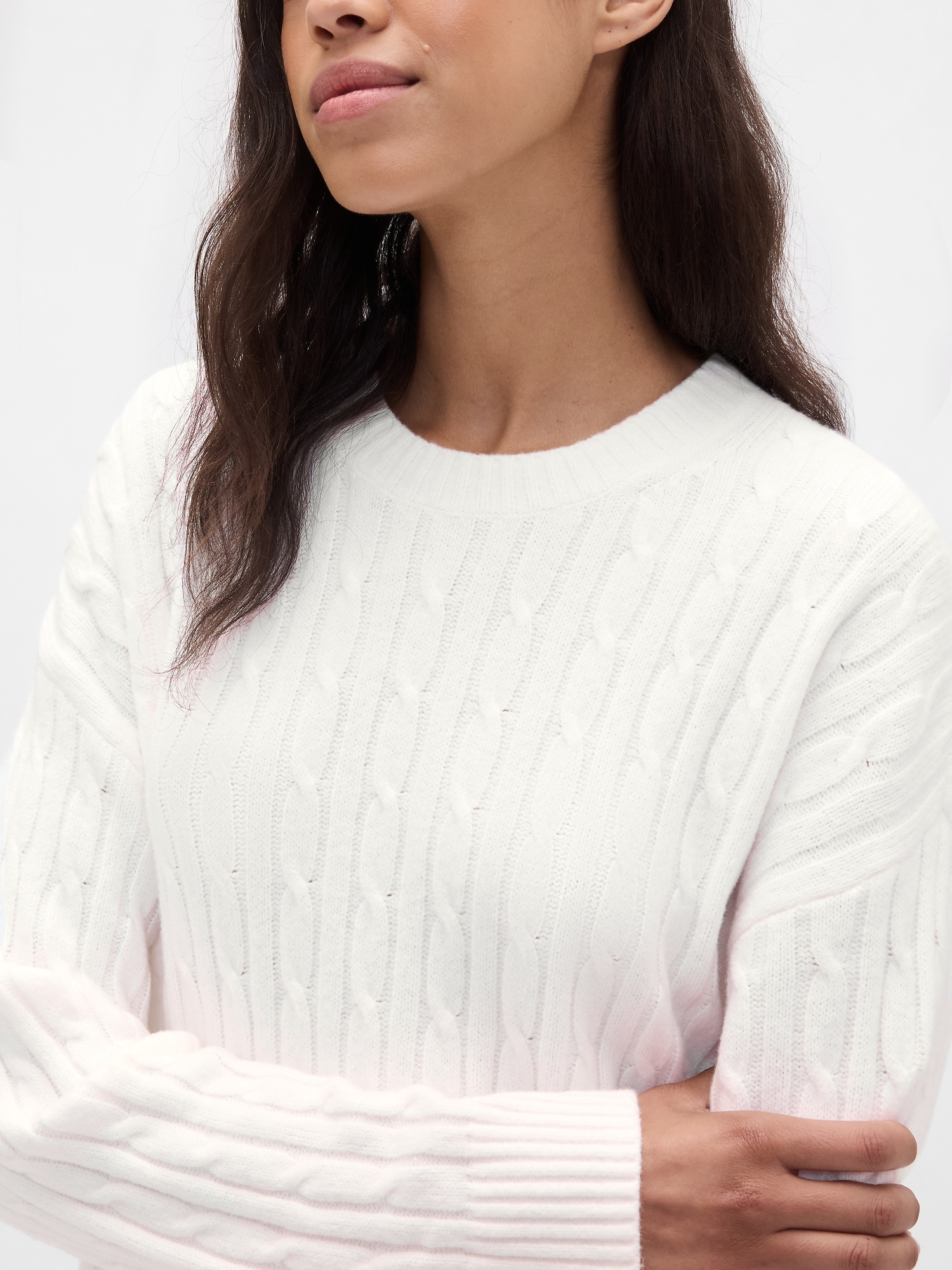 CashSoft Cable-Knit Mini Sweater Dress