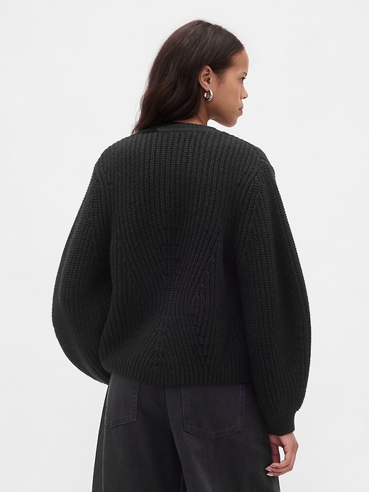 Image number 3 showing, Barrel-Sleeve Cardigan Sweater