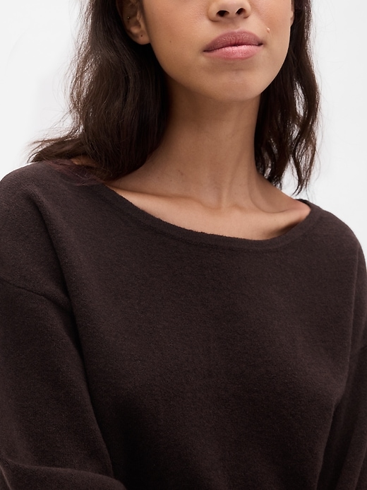 Image number 4 showing, CashSoft Stretch Lantern-Sleeve Crop Sweater