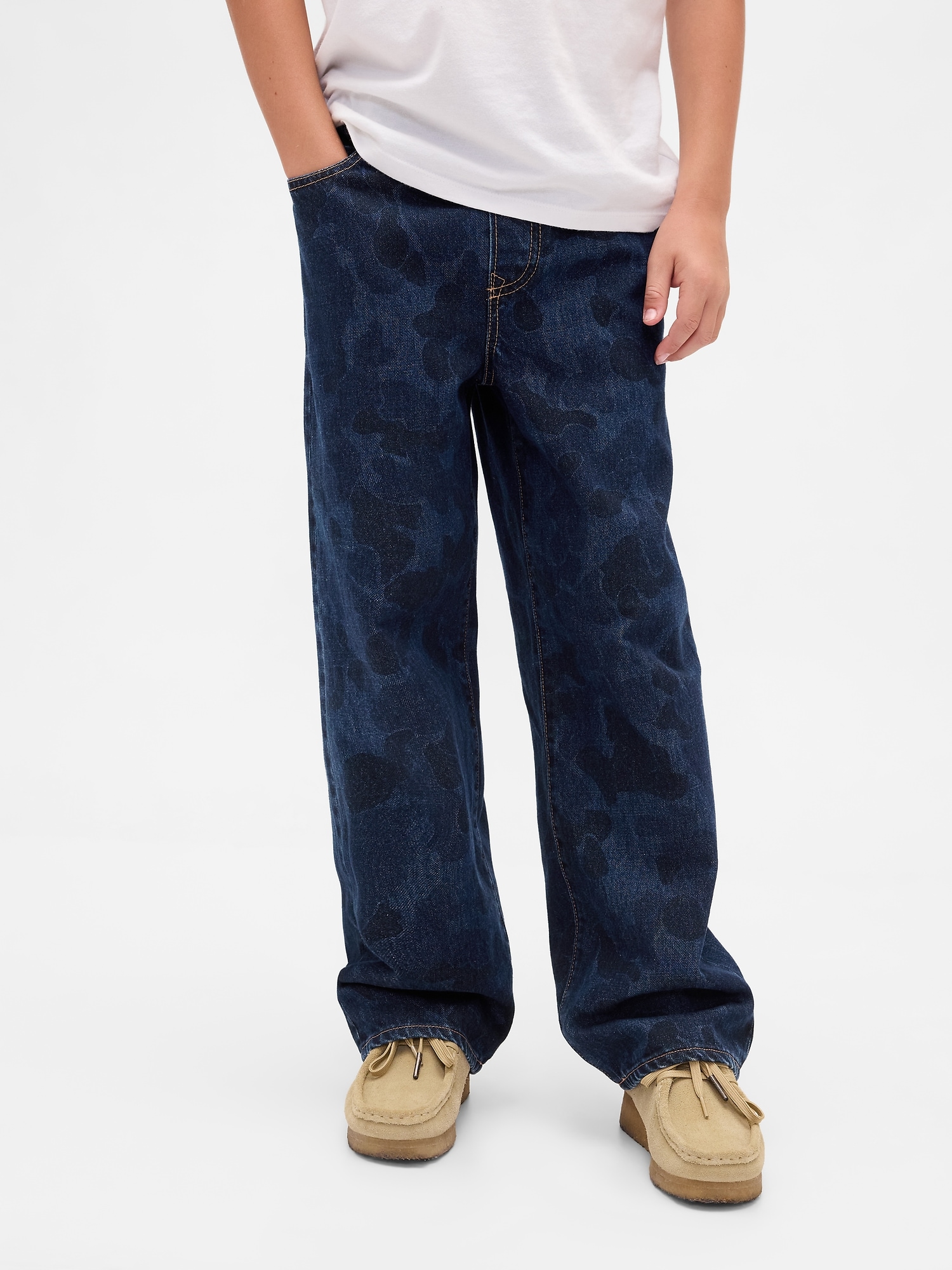 Kids Camo Easy Baggy Jeans