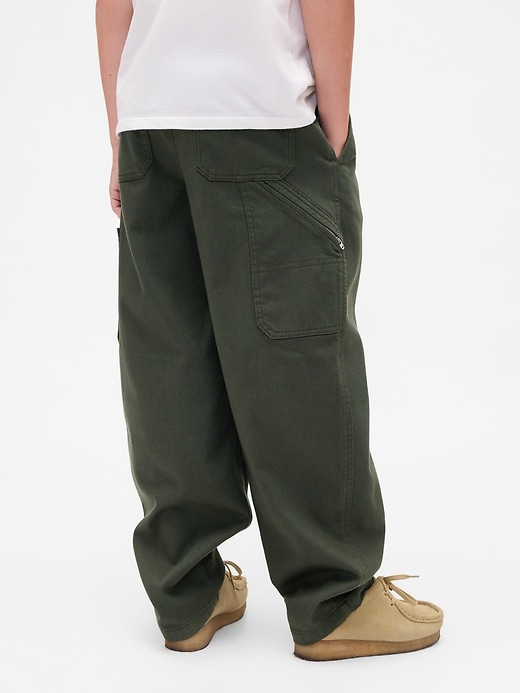 Image number 4 showing, Kids Brushed Cargo Baggy Taper Pants