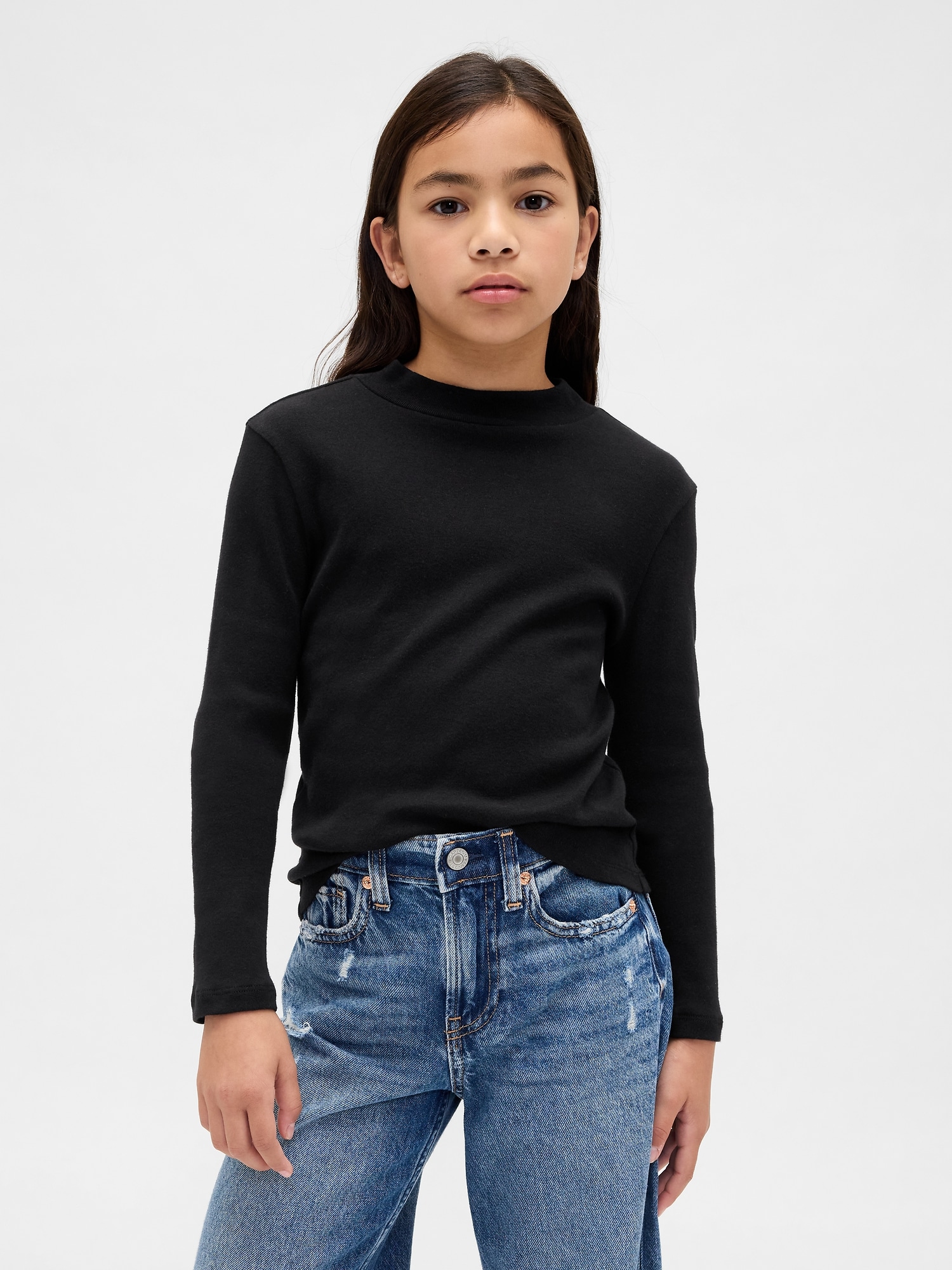 Kids Rib Mockneck T-Shirt