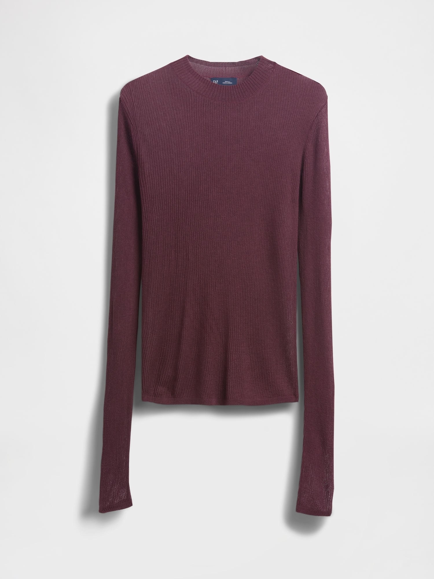 High-Neck Sheer Sweater