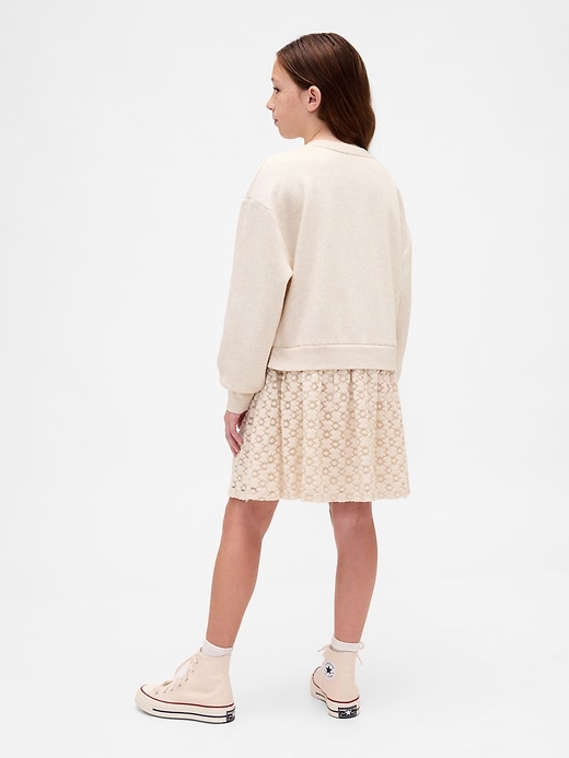 Image number 3 showing, Kids Oversized Mixed Media Sweatshirt Dress