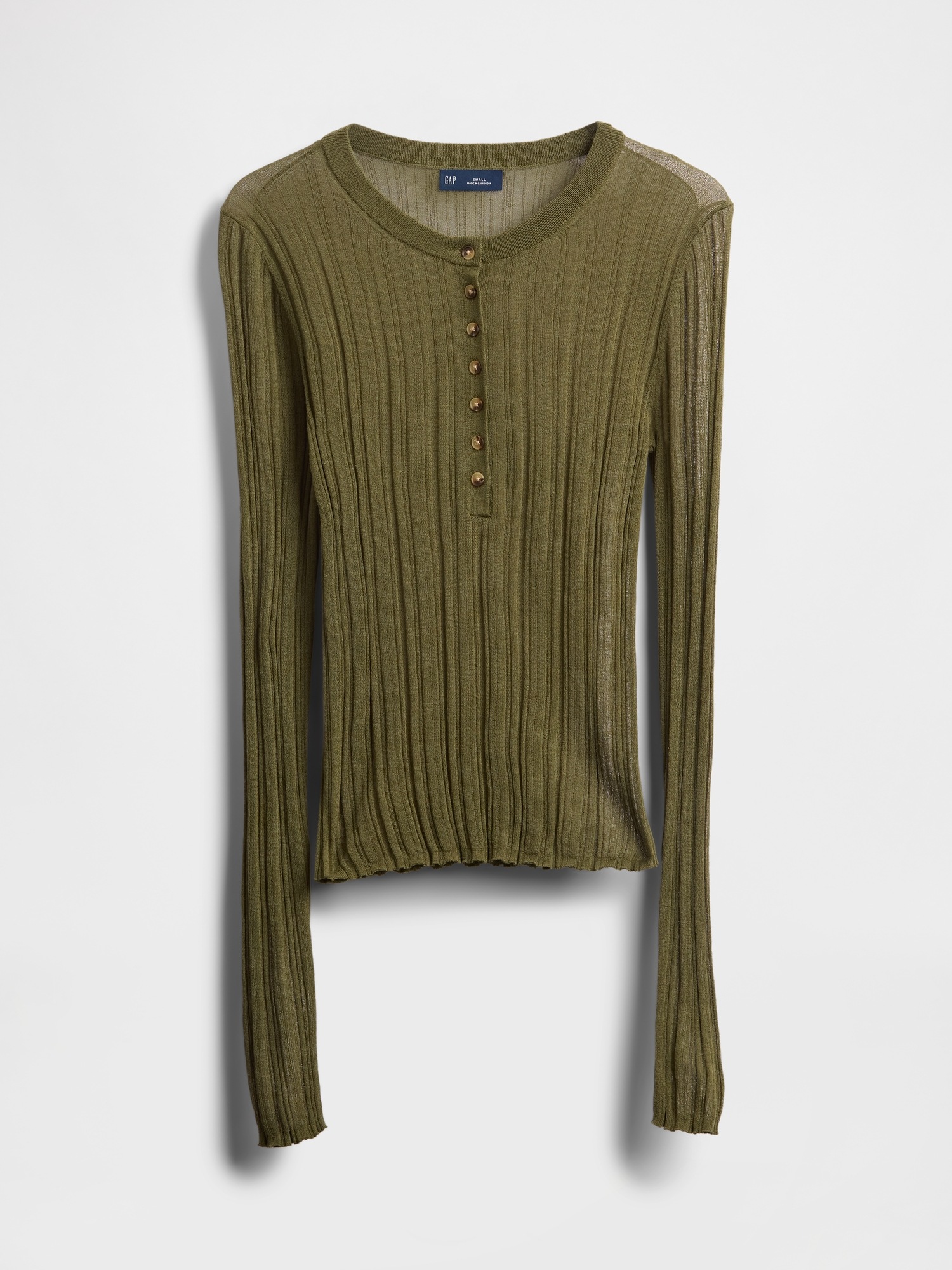 トップス Nylon SEE THROUGH HENLEY NECK KNIT Nylon SEE THROUGH HENLEY NECK KNIT