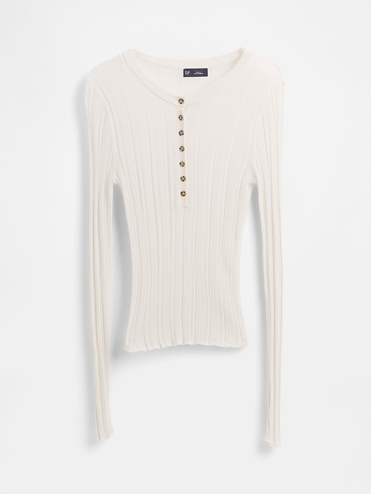 トップス Nylon SEE THROUGH HENLEY NECK KNIT Sheer Rib Henley Sweater | Gap