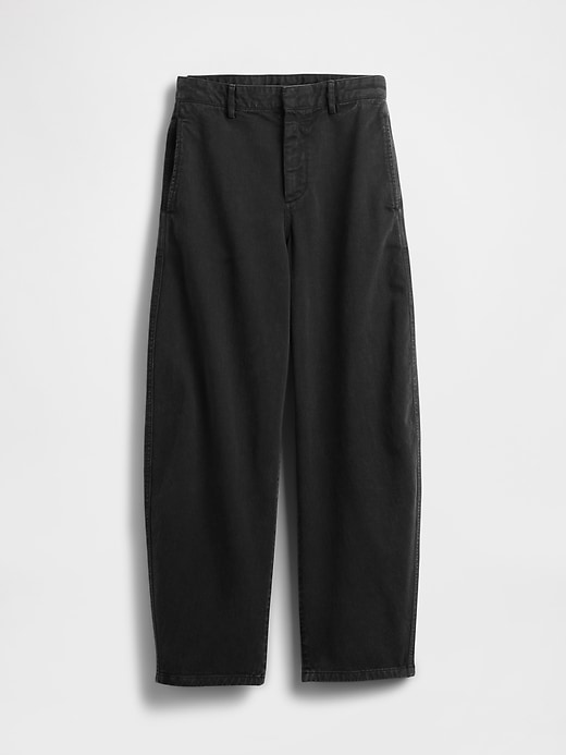 Image number 7 showing, Mid Rise Twill Barrel Pants