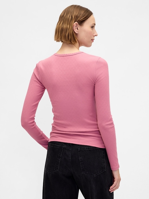 Image number 3 showing, Pointelle Rib T-Shirt