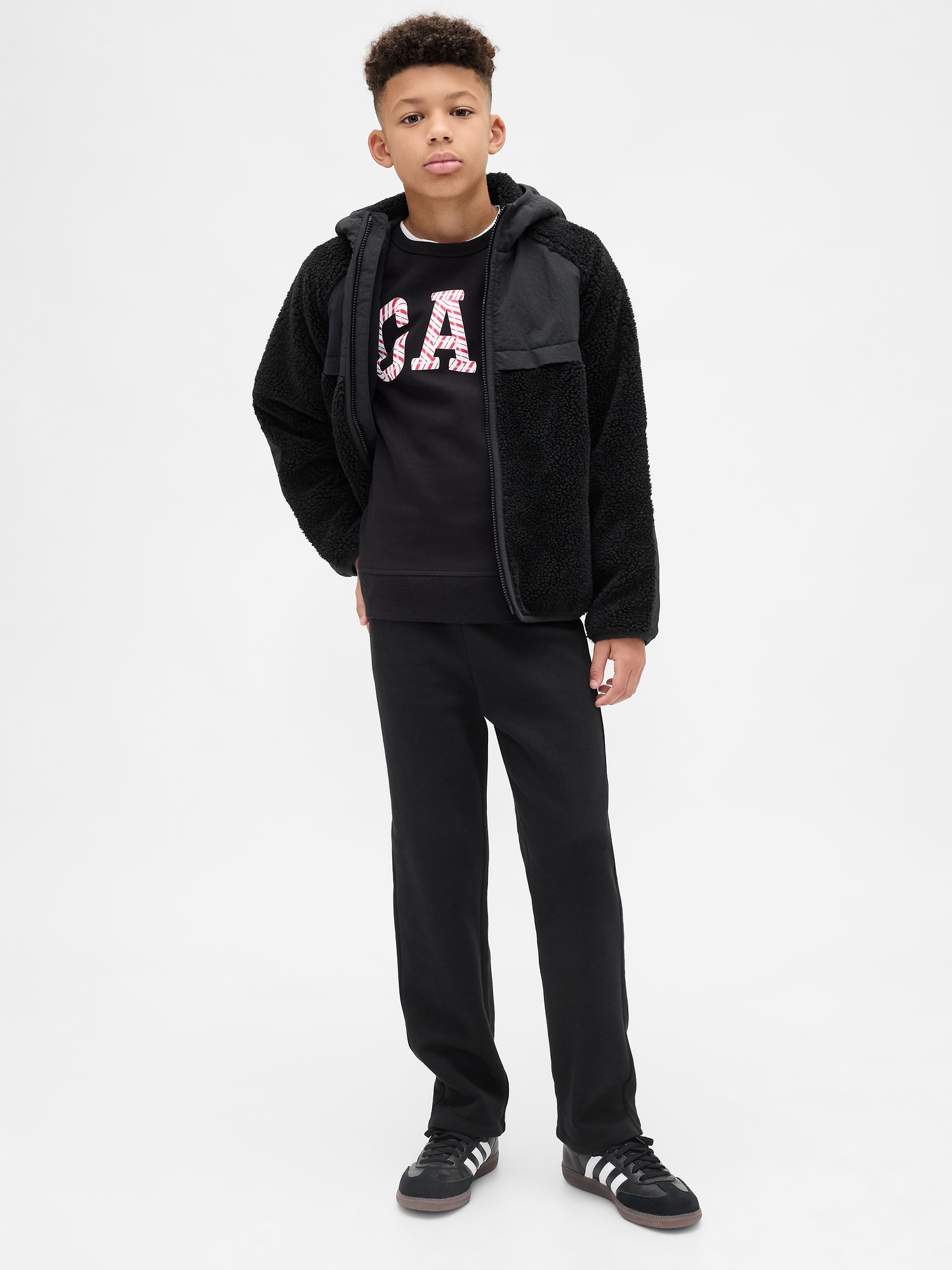 Kids Slim Logo Sweatpants - Black