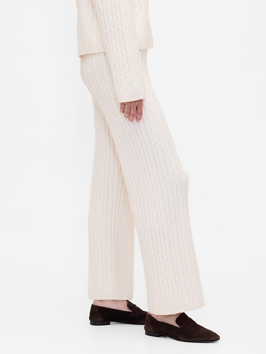 CashSoft Cable-Knit Sweater Pants