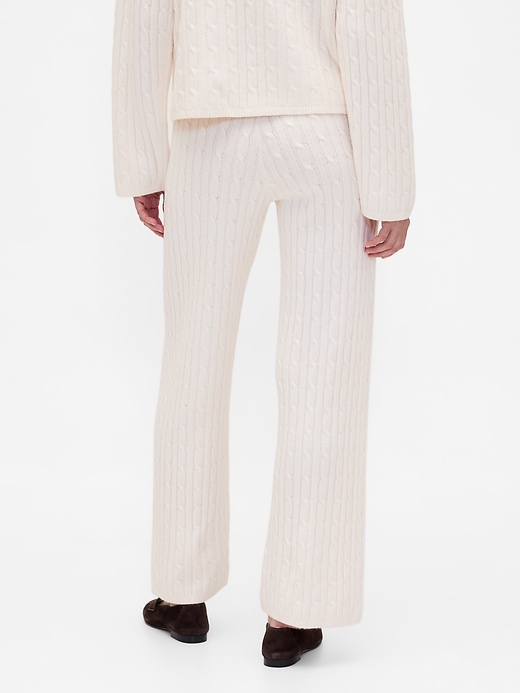 Image number 4 showing, CashSoft Cable-Knit Sweater Pants