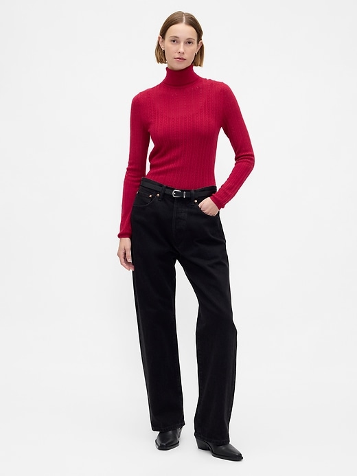 Image number 2 showing, Pointelle Turtleneck Sweater