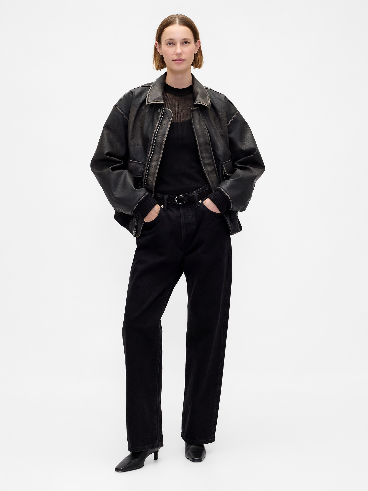 High-Neck Sheer Sweater