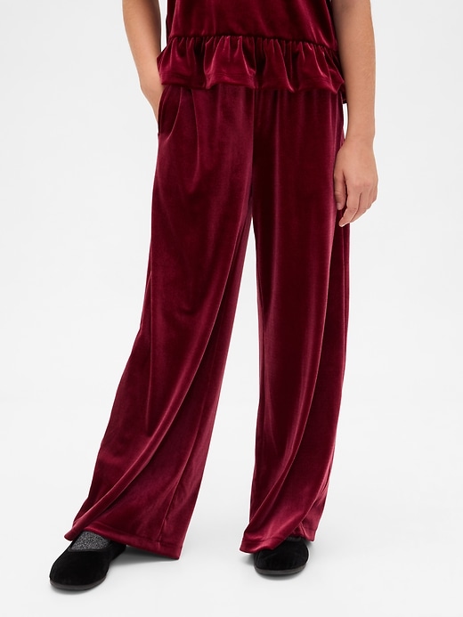 Image number 3 showing, Kids Velvet Wide-Leg Pants