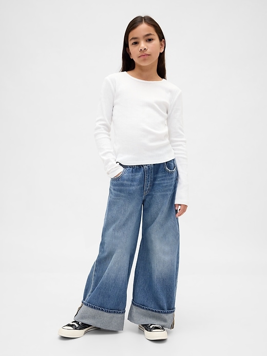 Image number 1 showing, Kids Low Rise Easy Wide-Leg Baggy Jeans