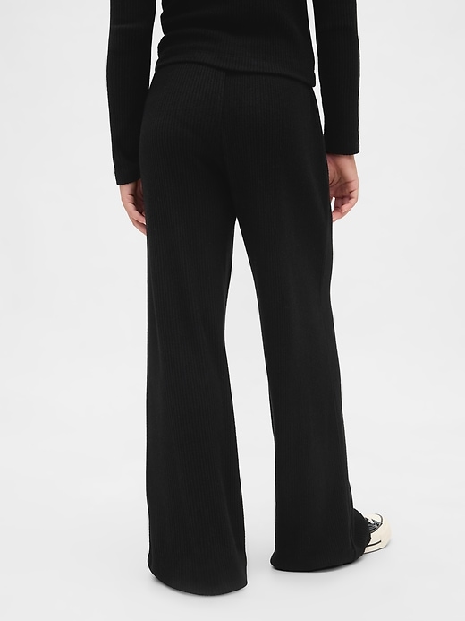 Image number 4 showing, Kids Softspun Rib Wide-Leg Pants
