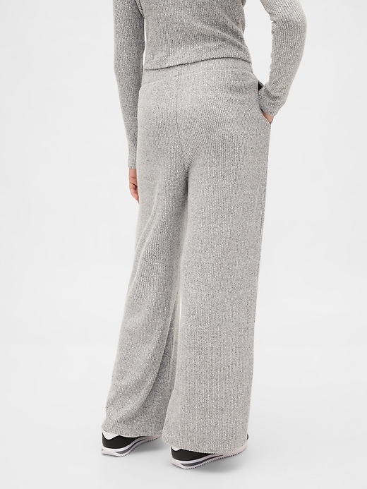 Image number 4 showing, Kids Softspun Rib Wide-Leg Pants