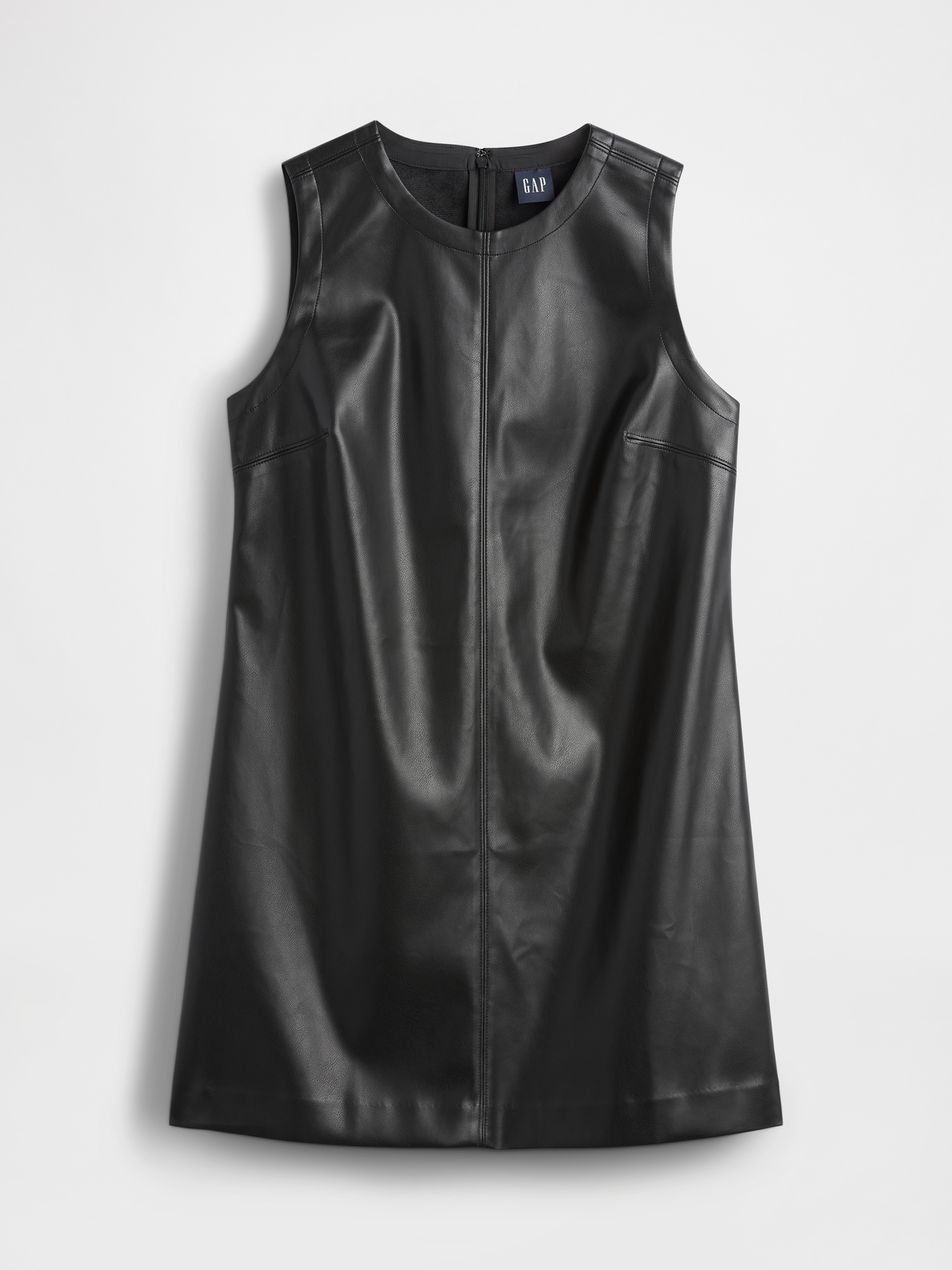 Vegan Leather Shift Mini Dress