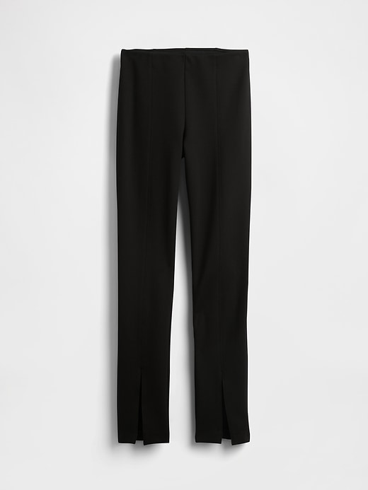 Image number 6 showing, High Rise Double Knit Split-Hem Flare Pants