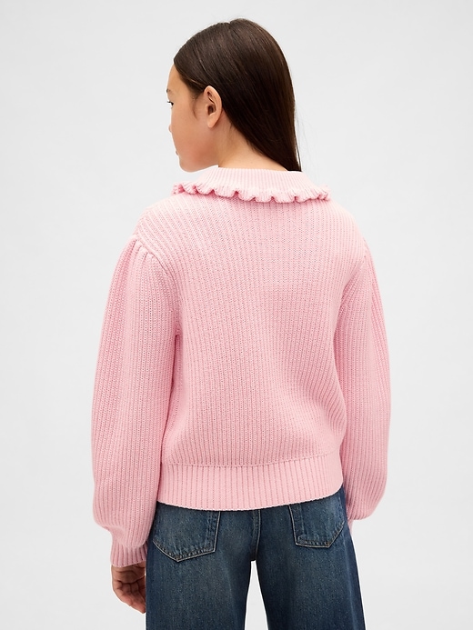 Image number 3 showing, Kids Ruffle Collar Cardigan