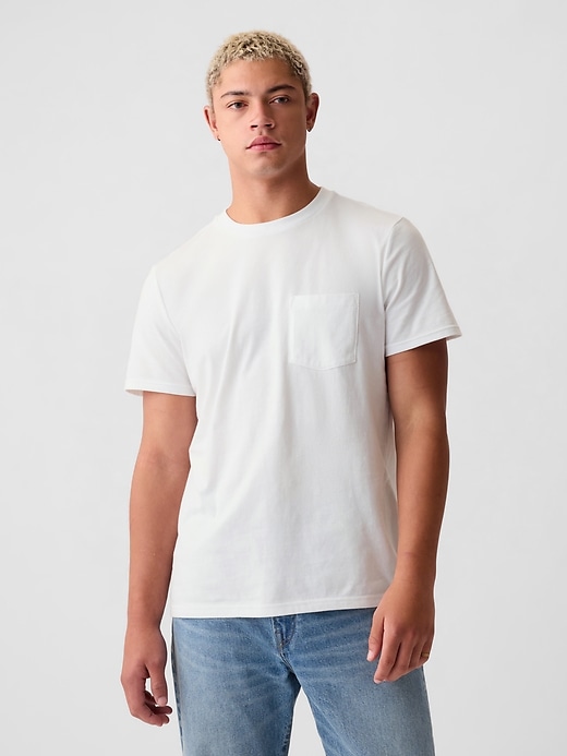 Image number 1 showing, Adult Organic Cotton Pocket T-Shirt