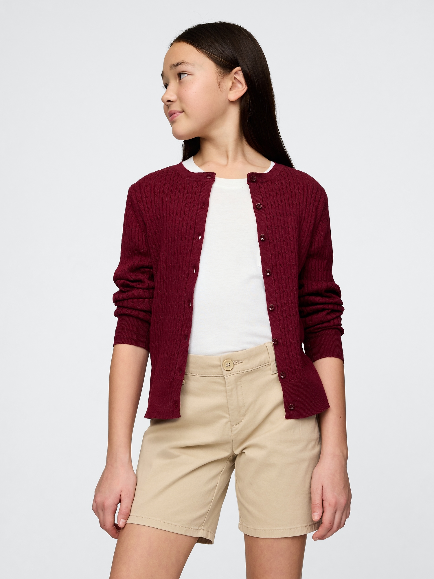 CARDIGAN D'UNIFORME EN COTON BIOLOGIQUE POUR ENFANT