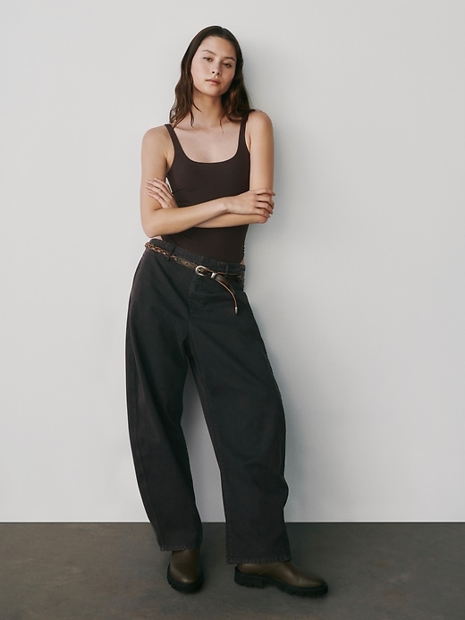 Image number 8 showing, Mid Rise Twill Barrel Pants