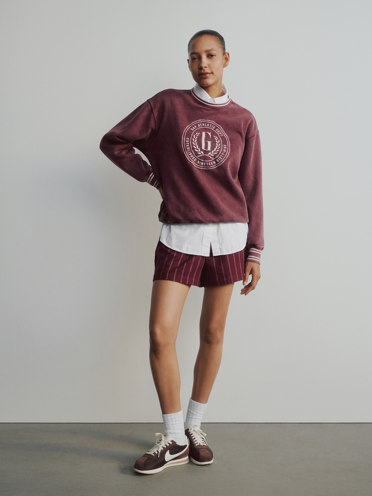 トップス 90s OLDGAP BORDER SWEAT VintageSoft Oversized Logo Sweatshirt | Gap