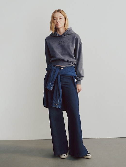 Image number 6 showing, VintageSoft Crop Logo Hoodie