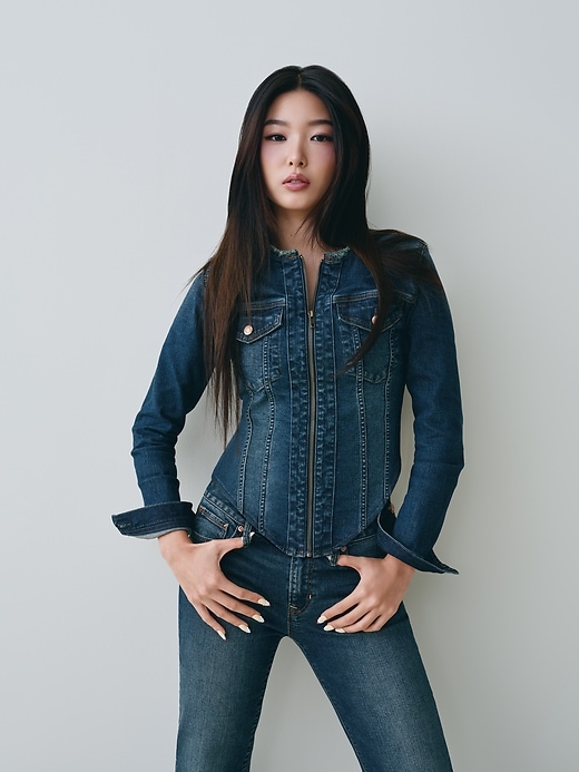 Image number 7 showing, Denim Moto Jacket