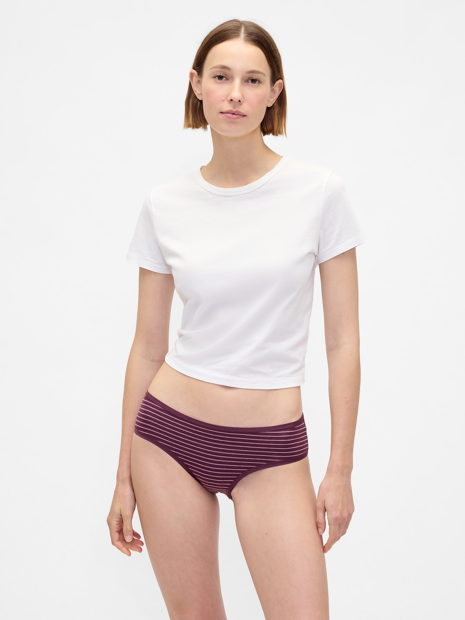 CULOTTE TAILLE BASSE EN COTON BIOLOGIQUE EXTENSIBLE