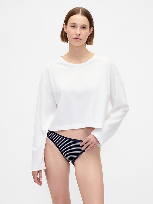 L'image numéro 1 présente Culotte bikini en coton biologique extensible