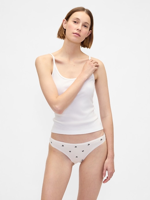 L'image numéro 1 présente Culotte bikini en coton biologique extensible