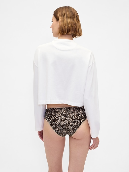 L'image numéro 2 présente Culotte taille basse en coton biologique extensible (paquet de 3)