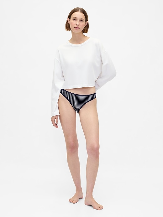 L'image numéro 3 présente Culotte bikini en coton biologique extensible